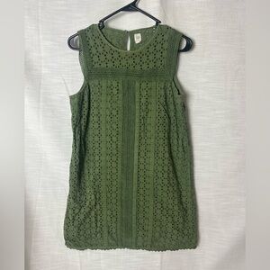 GAP Olive Green Eyelet Lace Dress - Women’s XS - Boho Cottagecore Peasant